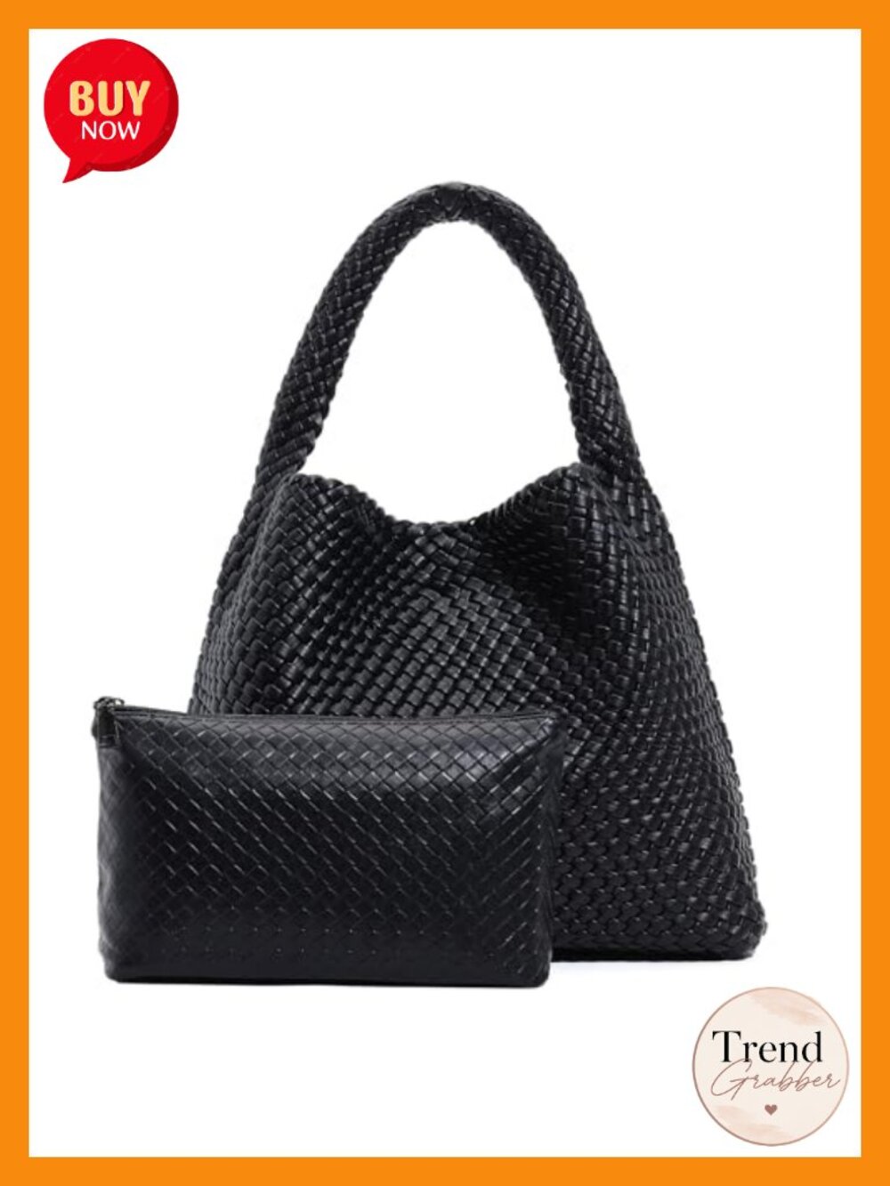 Large Woven Tote Bag for Women Vegan Leather Handbag Hobo Shoulder